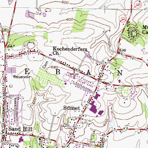 Topographic Map of Township of North Lebanon, PA