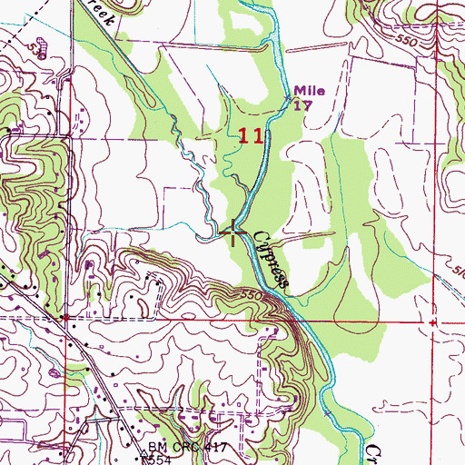 Topographic Map of Lindsey Creek, AL