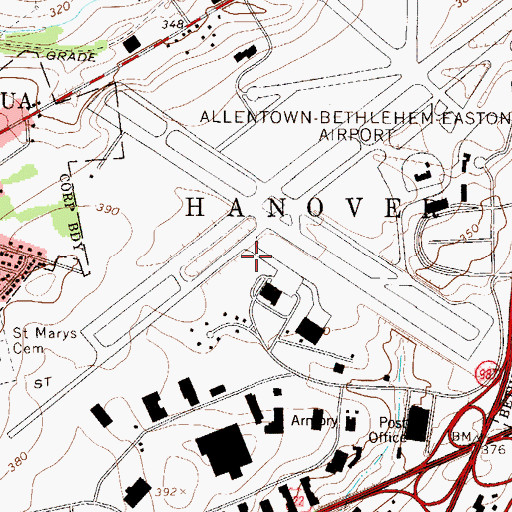 Topographic Map of Township of Hanover, PA
