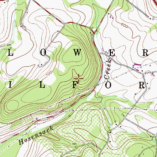 Topographic Map of Township of Lower Milford, PA