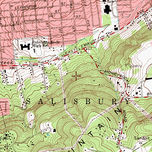 Topographic Map of Township of Salisbury, PA