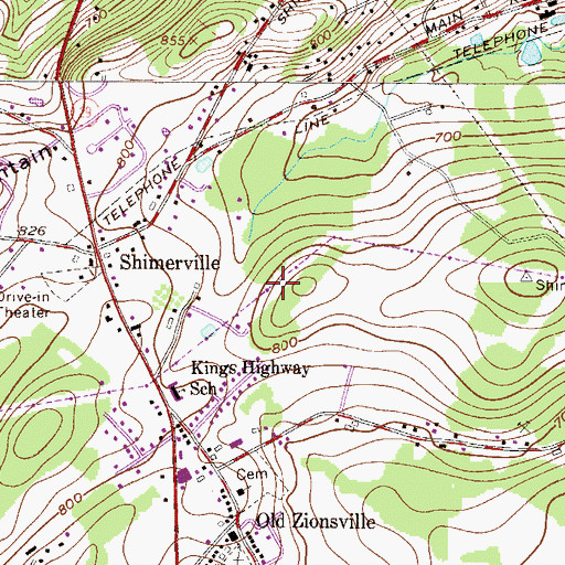 Topographic Map of Township of Upper Milford, PA