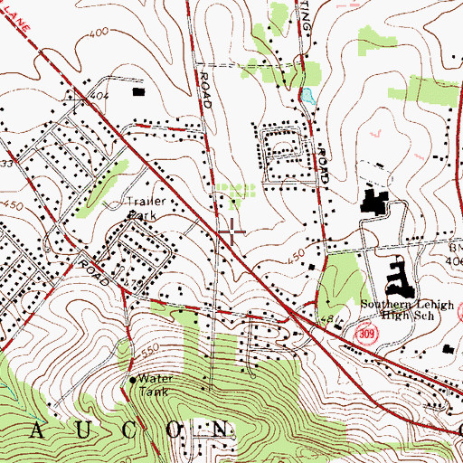 Topographic Map of Township of Upper Saucon, PA