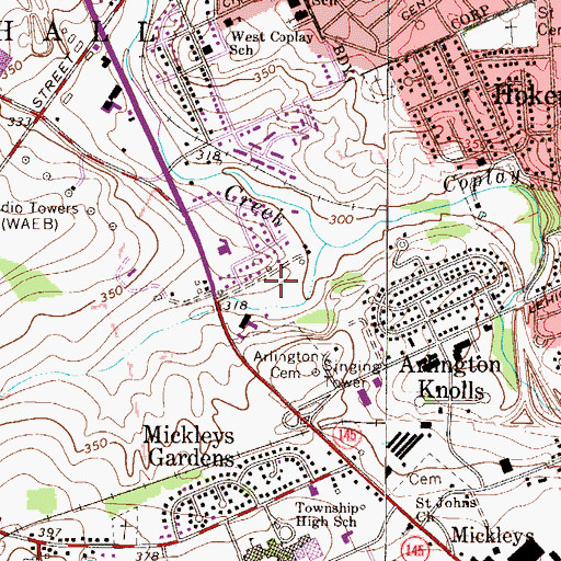 Topographic Map of Township of Whitehall, PA