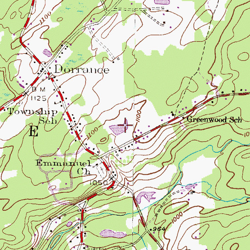 Topographic Map of Township of Dorrance, PA