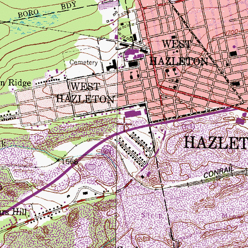 Topographic Map of Township of Hazle, PA