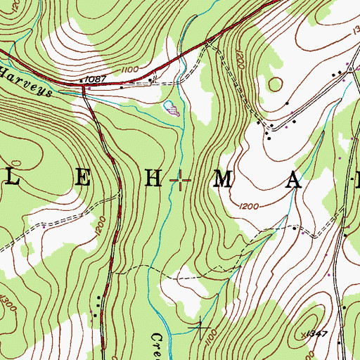 Topographic Map of Township of Lehman, PA