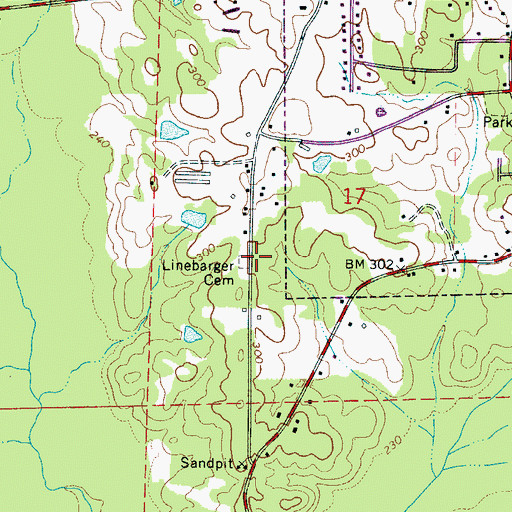 Topographic Map of Linebarge Cemetery, AL