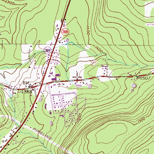 Topographic Map of Township of Wright, PA