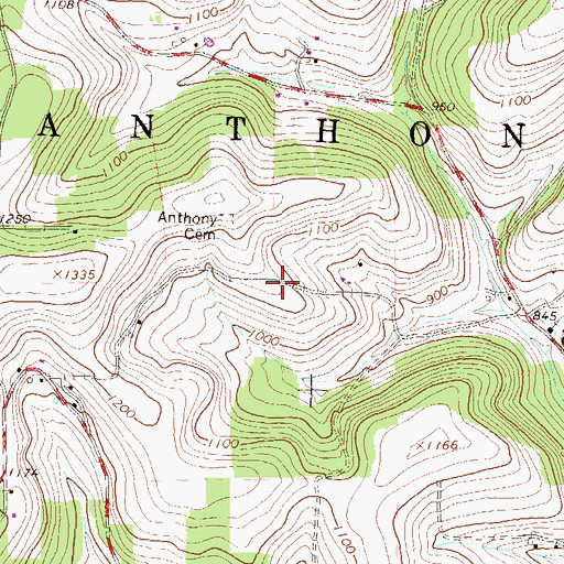 Topographic Map of Township of Anthony, PA