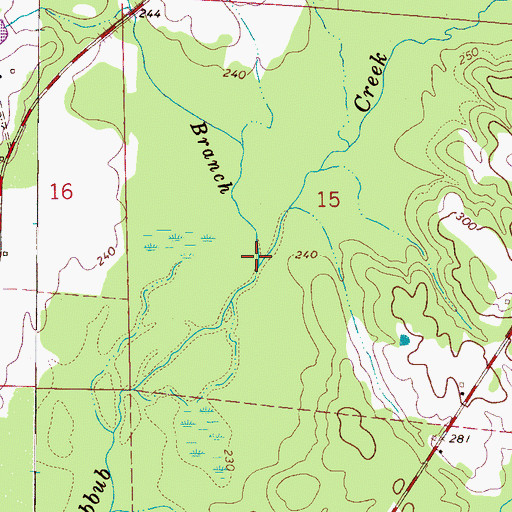 Topographic Map of Linebarger Branch, AL
