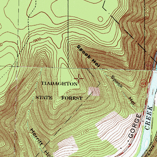 Topographic Map of Township of Brown, PA