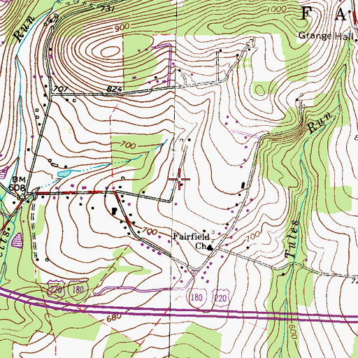 Topographic Map of Township of Fairfield, PA