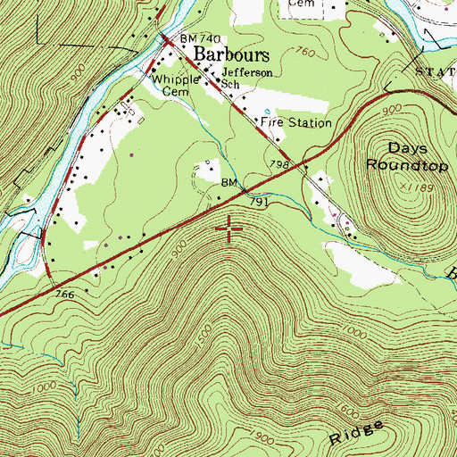 Topographic Map of Township of Plunketts Creek, PA