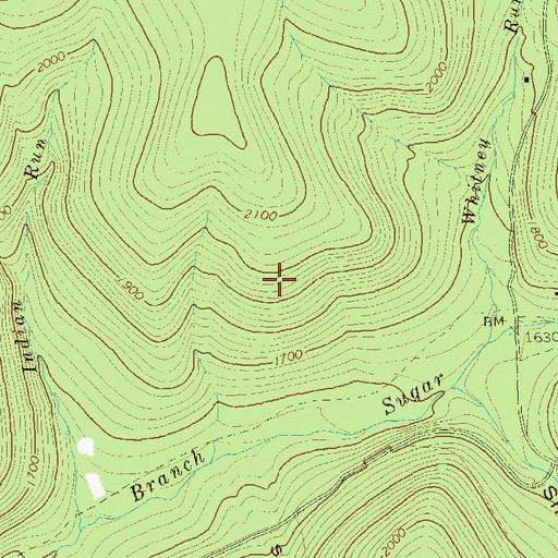 Topographic Map of Township of Corydon, PA