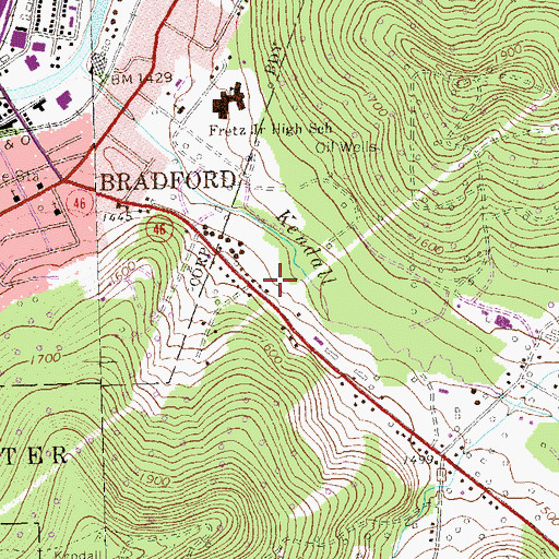 Topographic Map of Township of Foster, PA