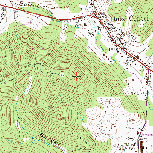 Topographic Map of Township of Otto, PA