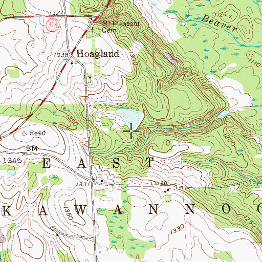 Topographic Map of Township of East Lackawannock, PA