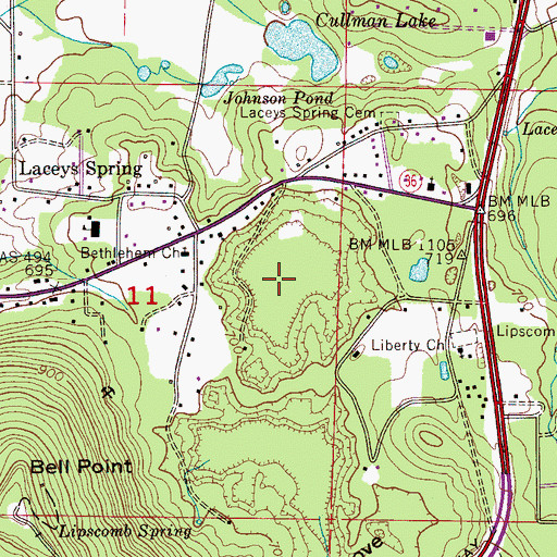 Topographic Map of Lipscomb Pond, AL