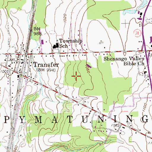 Topographic Map of Township of Pymatuning, PA