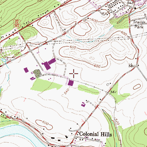Topographic Map of Township of Granville, PA