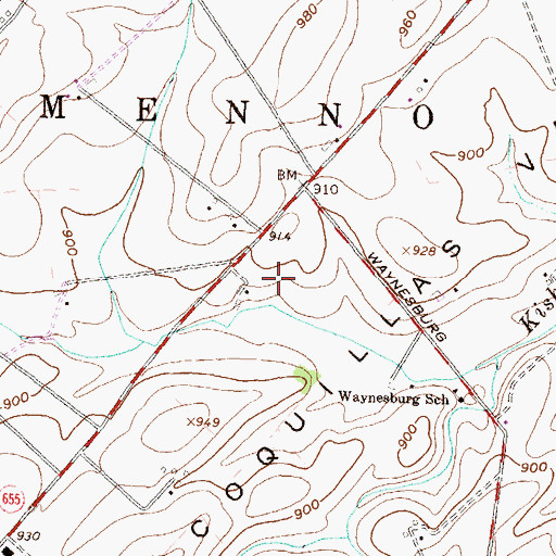 Topographic Map of Township of Menno, PA