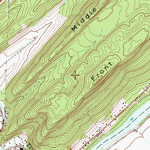 Topographic Map of Township of Oliver, PA