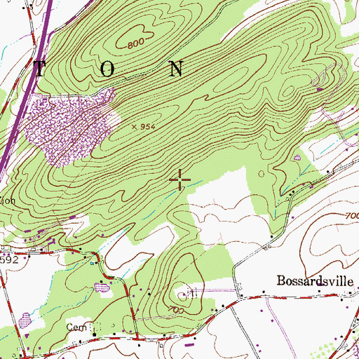 Topographic Map of Township of Hamilton, PA
