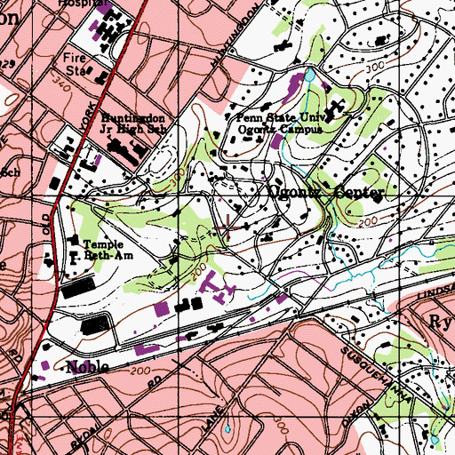Topographic Map of Township of Abington, PA