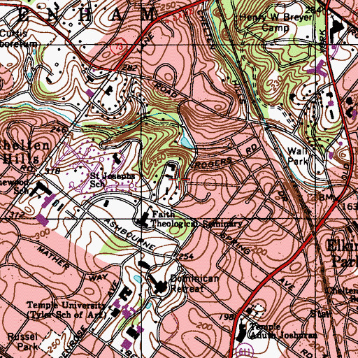 Topographic Map of Township of Cheltenham, PA
