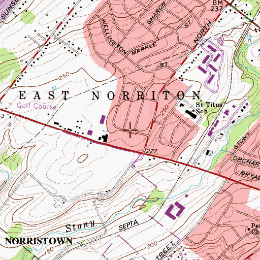 Topographic Map of Township of East Norriton, PA