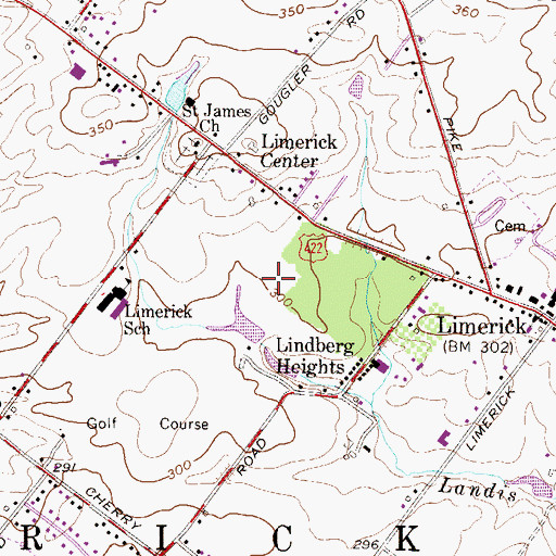 Topographic Map of Township of Limerick, PA