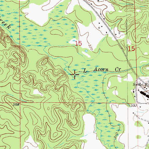 Topographic Map of Little Acorn Creek, AL