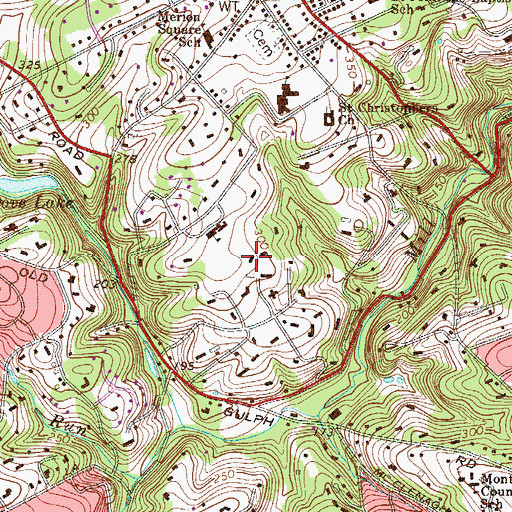 Topographic Map of Township of Lower Merion, PA
