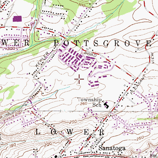 Topographic Map of Township of Lower Pottsgrove, PA