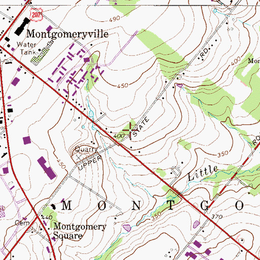 Topographic Map of Township of Montgomery, PA