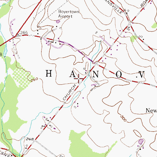 Topographic Map of Township of New Hanover, PA
