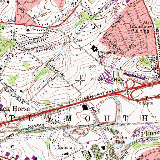 Topographic Map of Township of Plymouth, PA