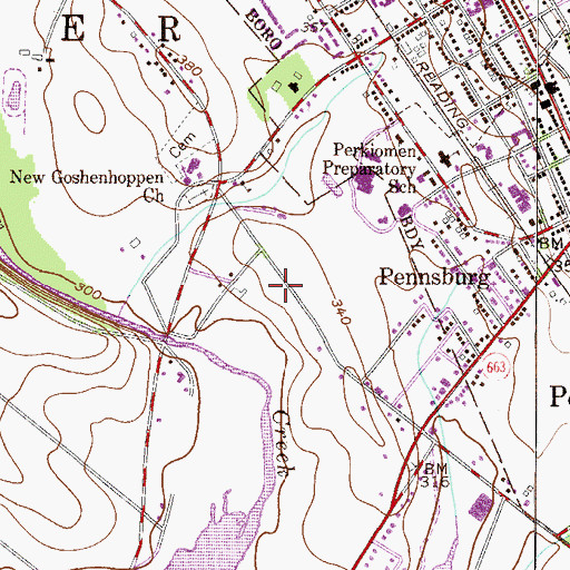 Topographic Map of Township of Upper Hanover, PA