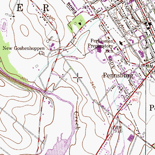 Topographic Map of Township of Upper Hanover, PA