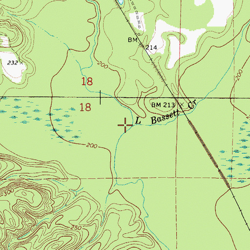 Topographic Map of Little Bassett Creek, AL