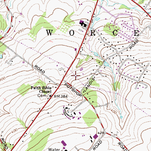 Topographic Map of Township of Worcester, PA