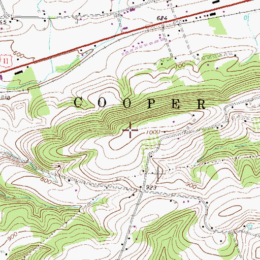 Topographic Map of Township of Cooper, PA