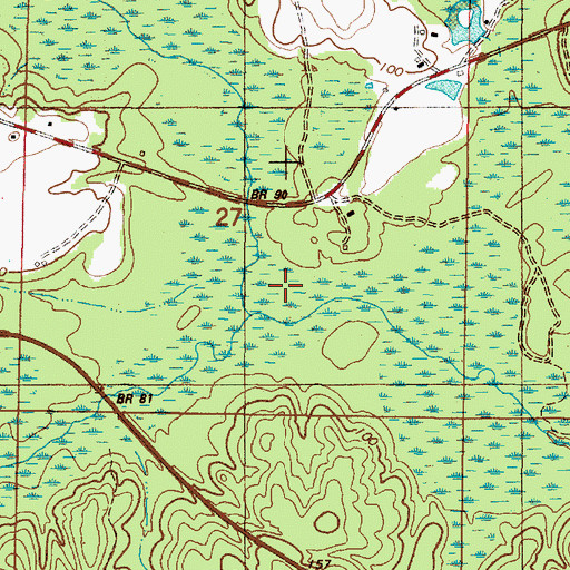 Topographic Map of Little Bassetts Creek, AL
