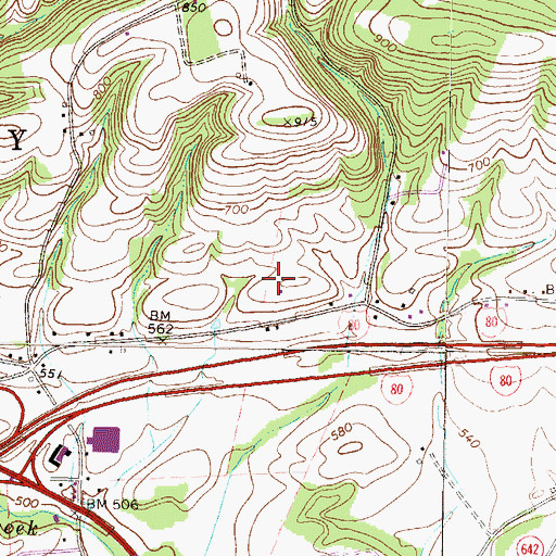 Topographic Map of Township of Valley, PA