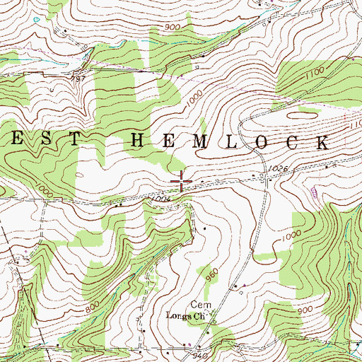 Topographic Map of Township of West Hemlock, PA