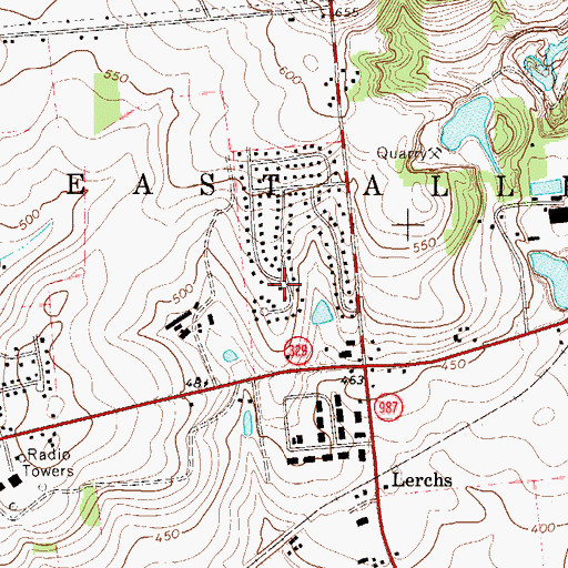 Topographic Map of Township of East Allen, PA