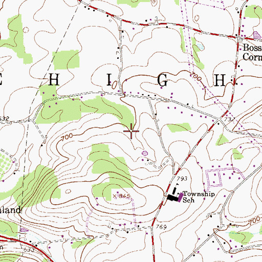 Topographic Map of Township of Lehigh, PA