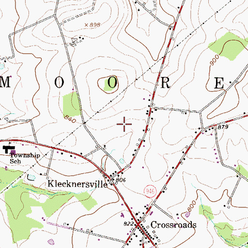 Topographic Map of Township of Moore, PA