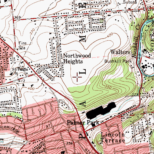 Topographic Map of Township of Palmer, PA